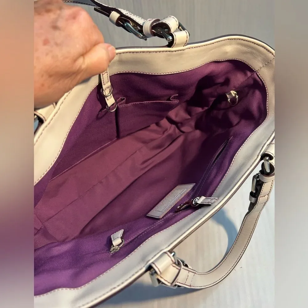 Coach Vintage Optic Signature Purple Suede Tote Bag - Picture 10 of 16